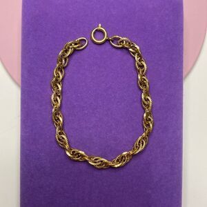 💛 Gold Plated Big Link Rope Chain Bracelet
